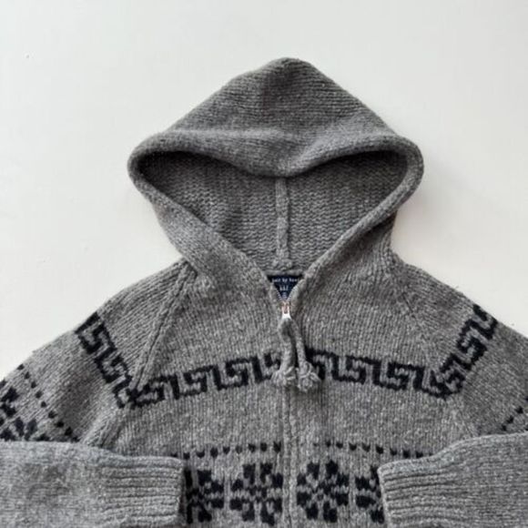 Vintage GAP Hand Knit Cowichan Full Zip Cardigan Sweater Size Medium 90s - Picture 2 of 10
